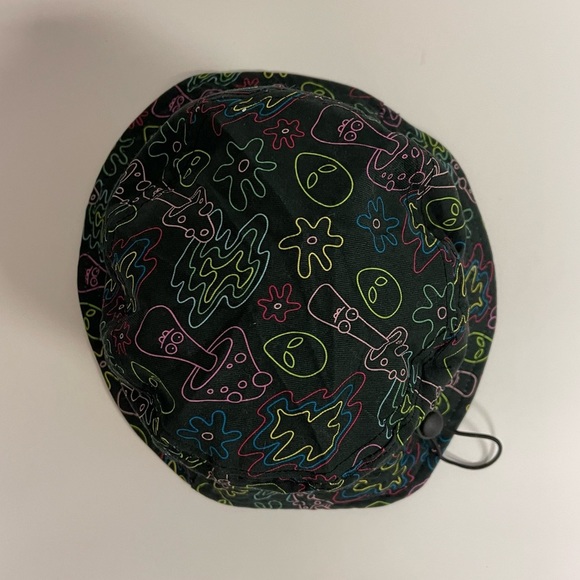 A-Lab Bucket Hat One Size Fits Most Unisex Laser Show Black Neon Green Alien - Picture 7 of 10